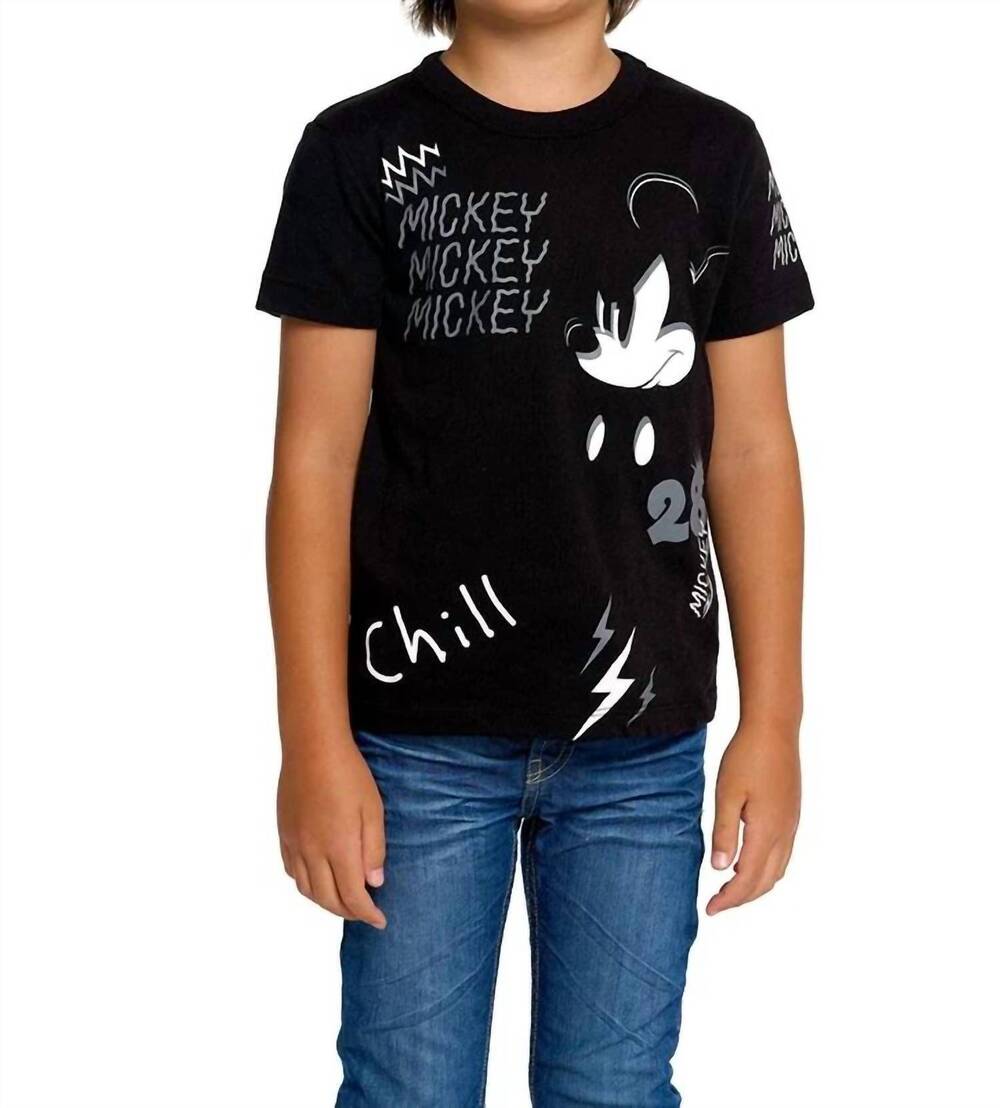 NEW CHASER mickey mash up tee in black